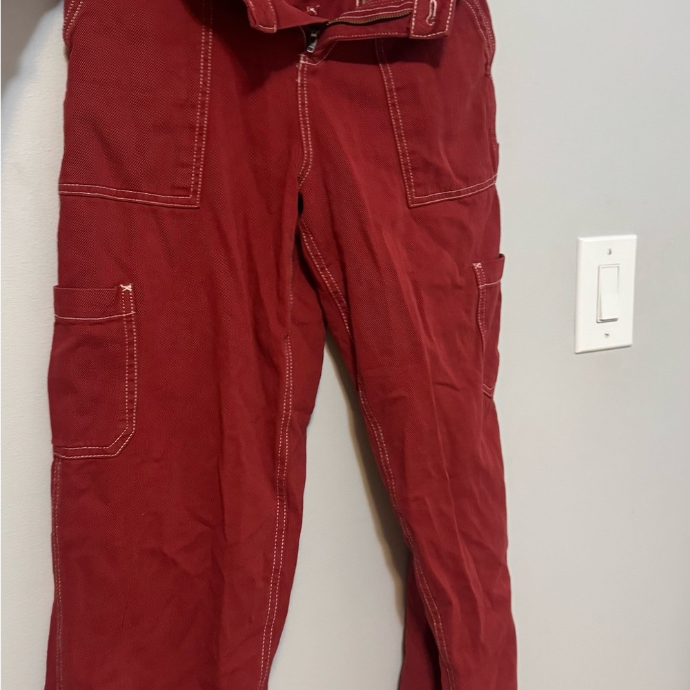 Garage Women's Red Straight Leg Cargo Jeans